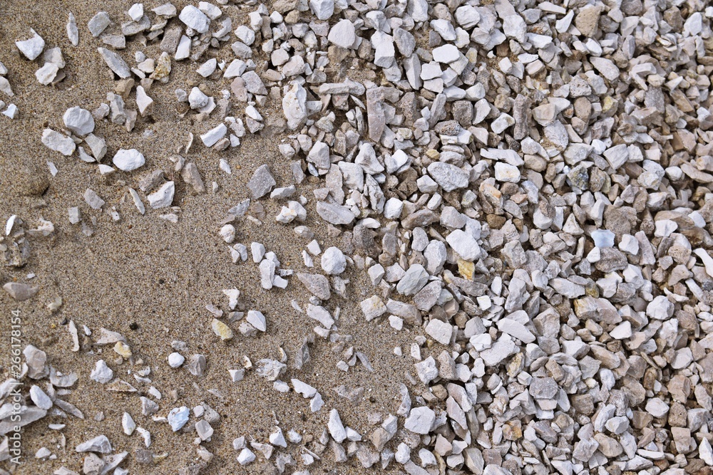 Fototapeta premium Sand and rubble.Materials for construction.
