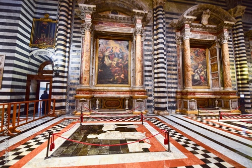 Marble Mosaic Floor Inside Siena Cathedral