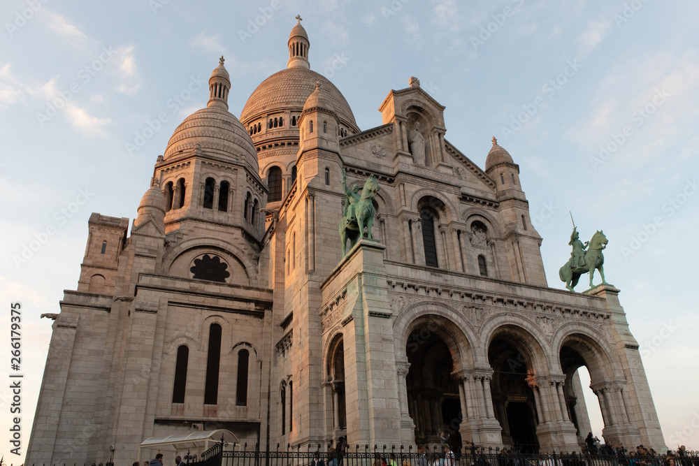 The Basilica of the Sacred Heart of Paris in Monmartre hill