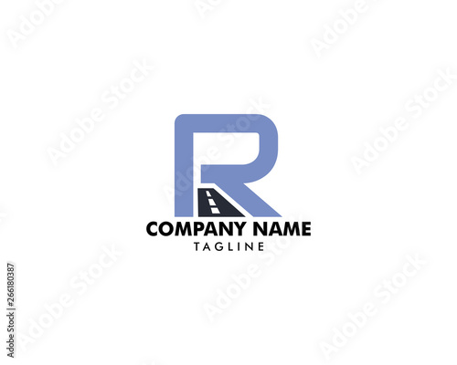 Letter R Road Logo Design Element