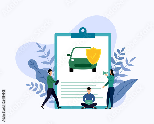 Car protection, business concept vector illustration