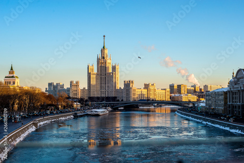 winter Moscow the most beautiful city on earth - the Kremlin, the Cathedral and the residential quarter of Moscow city © Павел Чигирь