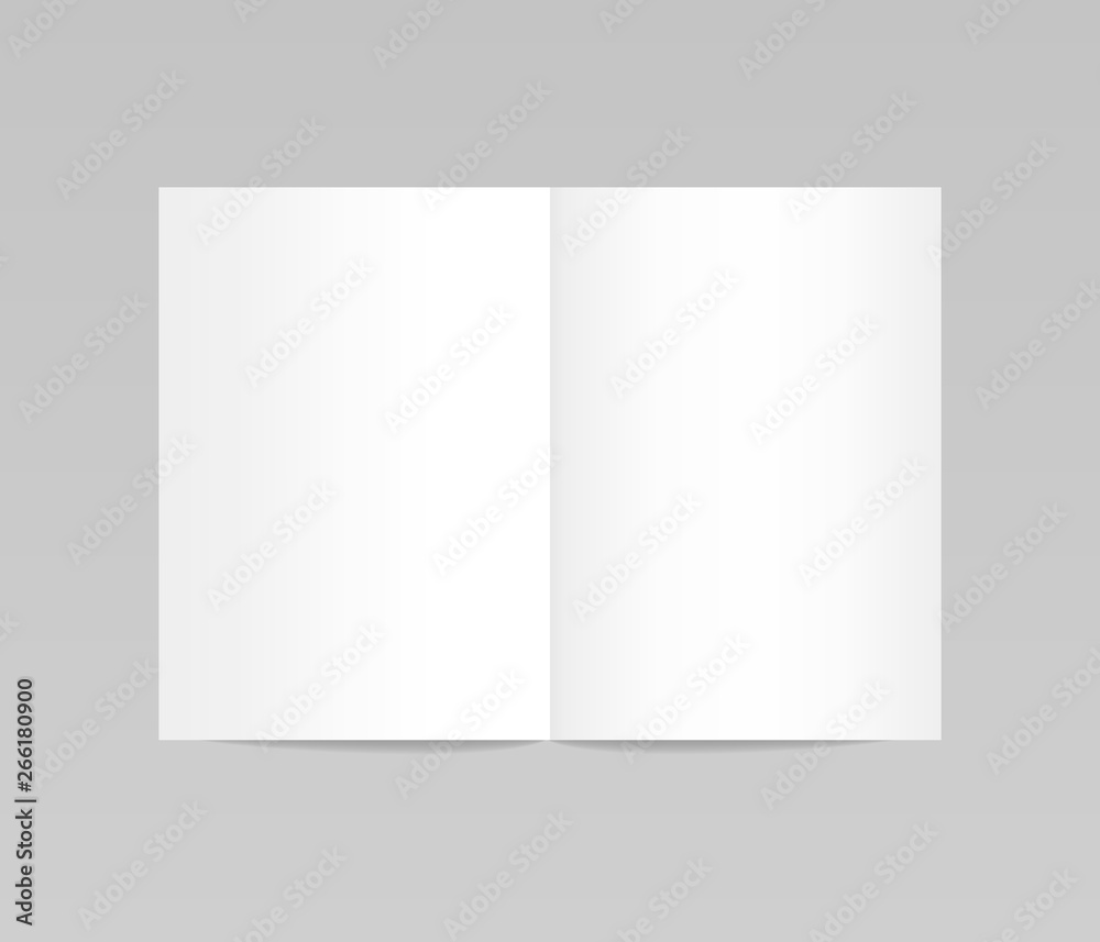 Folded realistic blank sheet of paper mockup Folded realistic blank sheet of paper mockup