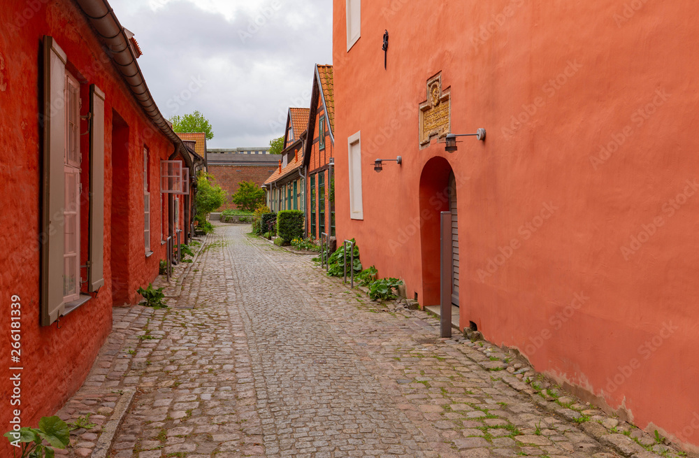 Stralsund in Germany. Historic architecture of the Port city located on the island of Rugen 