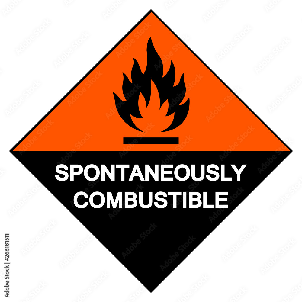 Spontaneously Combustible Symbol Sign, Vector Illustration, Isolate On White Background Label. EPS10 Spontaneously Combustible Symbol Sign, Vector Illustration, Isolate On White Background Label. EPS10