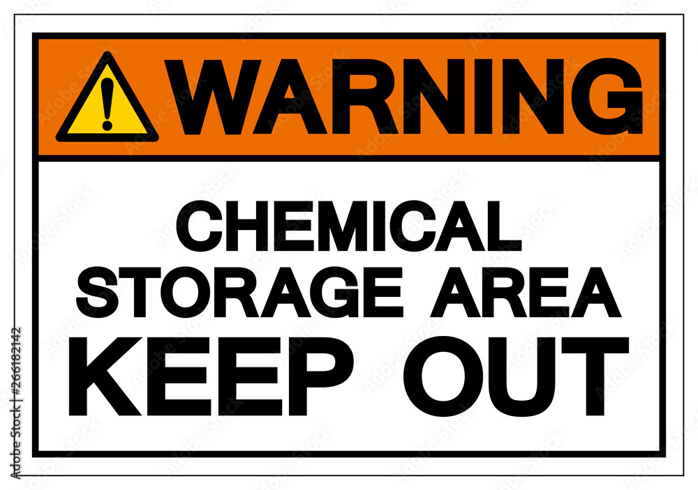 Warning Chemical Storage Area Keep Out Symbol Sign, Vector Illustration, Isolate On White Background Label. EPS10