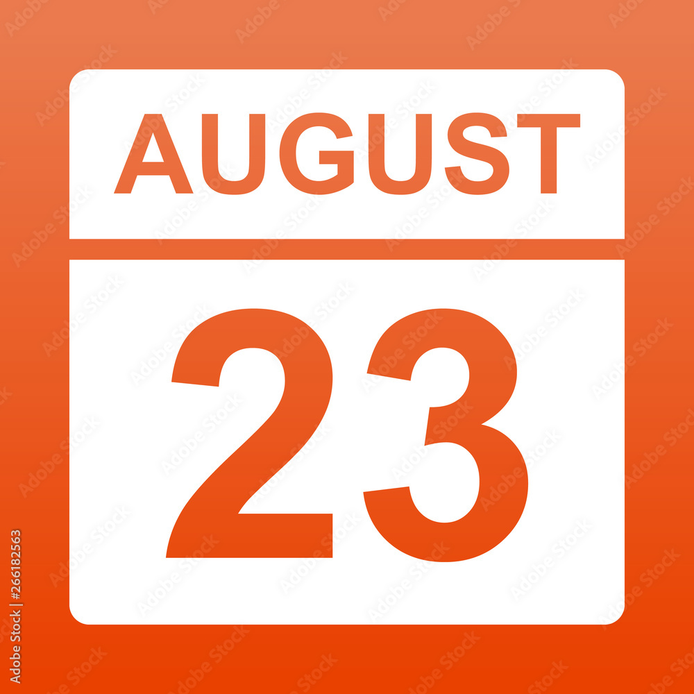 August 23. White calendar on a colored background. Day on the calendar. Twenty third of august. Red background with gradient. Simple vector illustration. August 23. White calendar on a colored background. Day on the calendar. Twenty third of august. Red background with gradient. Simple vector illustration.