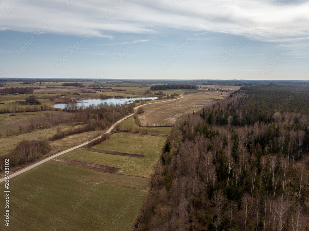 aerial view of rural area with forests and lakes aerial view of rural area with forests and lakes
