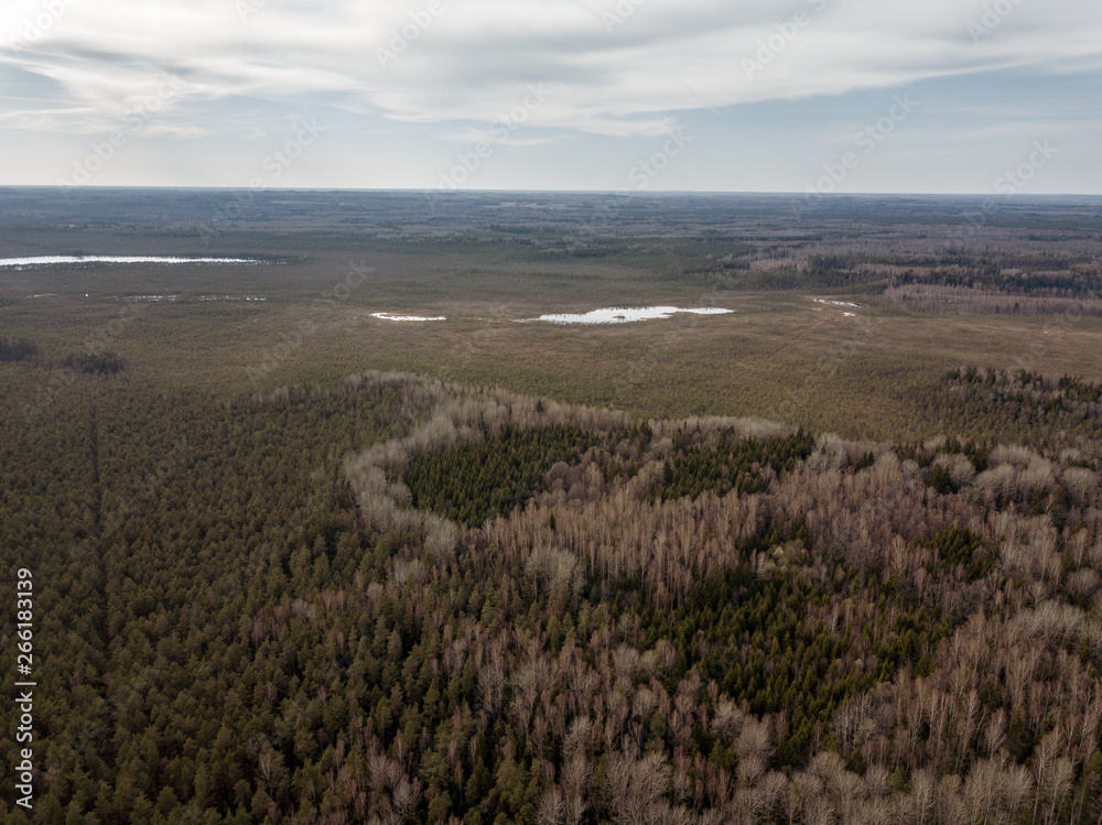 aerial view of rural area with forests and lakes aerial view of rural area with forests and lakes