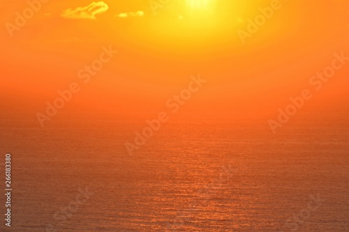 Sunset  Atlantic ocean  the stillness of the giant