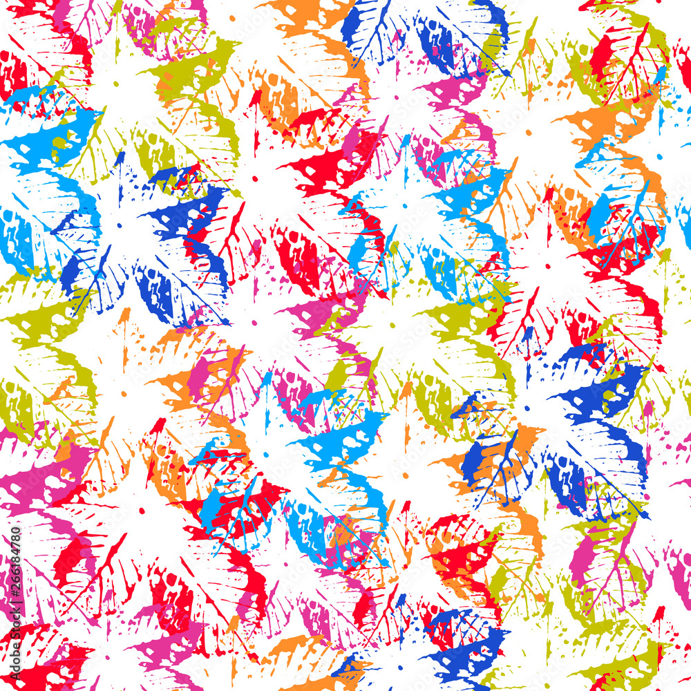 Fototapeta premium seamless pattern of leaf prints