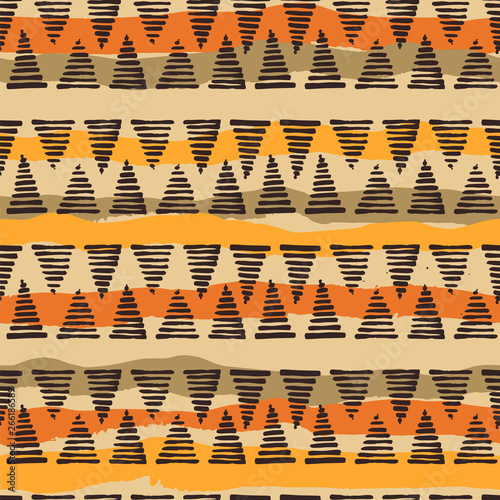 Tribal ethnic seamless pattern with geometric elements