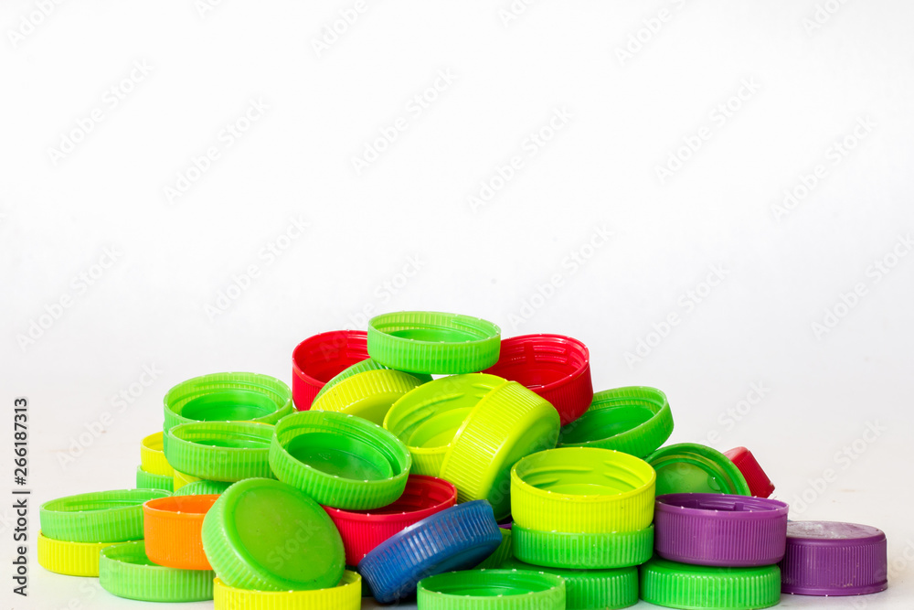 plastic bottles caps for recycling to conserve the environment. plastic bottles caps for recycling to conserve the environment.