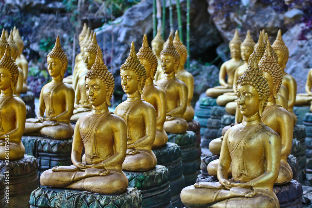 Vientiane Province: 02 May 2019, Buddha statue in Wat Sinxayyaram, the Buddhism garden, Laos Vientiane Province: 02 May 2019, Buddha statue in Wat Sinxayyaram, the Buddhism garden, Laos