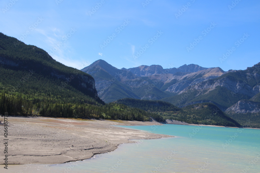 Obraz premium Low Waters Of Barrier Lake, Kananaskis Country, Alberta