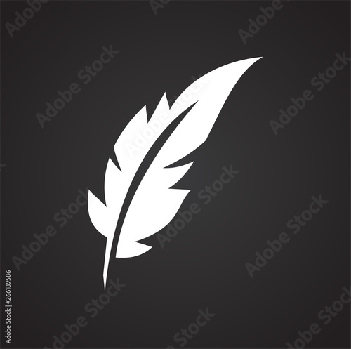 Feather icon on background for graphic and web design. Simple vector sign. Internet concept symbol for website button or mobile app.