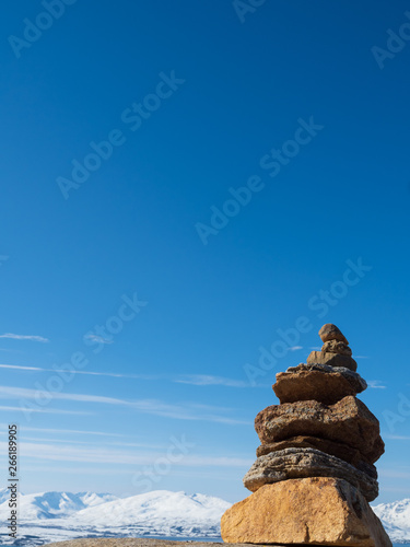 фотографія Zen ston lay up with Tromso city background