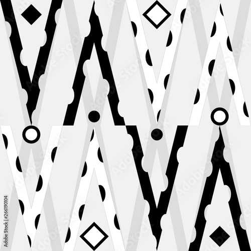 Abstract seamless pattern with simple ornament
