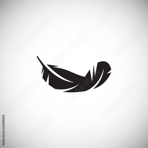 Feather icon on background for graphic and web design. Simple vector sign. Internet concept symbol for website button or mobile app. photo