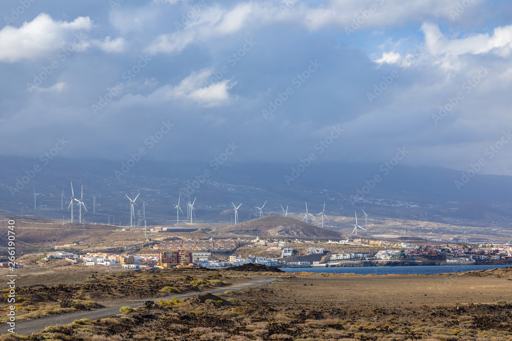 Wind turbines on the island - ecological source of cheap energy
