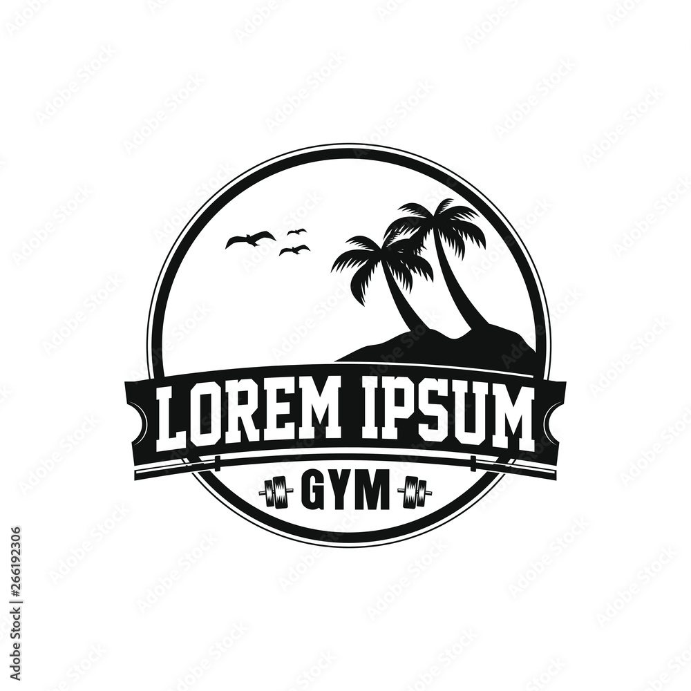 Obraz premium Beach gym logo design