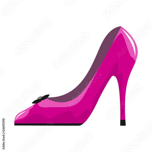 Woman shoe icon with High heels isolated on white background. Vector illustration.
