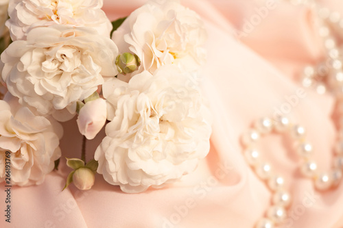 Tender roses flowers in vintage color style for romantic background