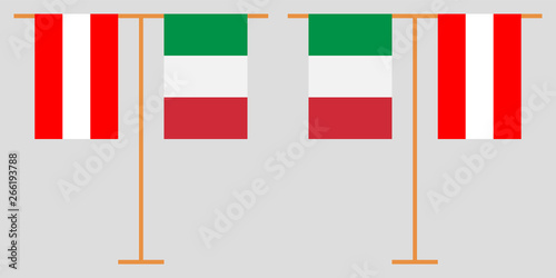 Austria and Italy. The Austrian and Italian vertical flags. Official colors. Correct proportion. Vector illustration