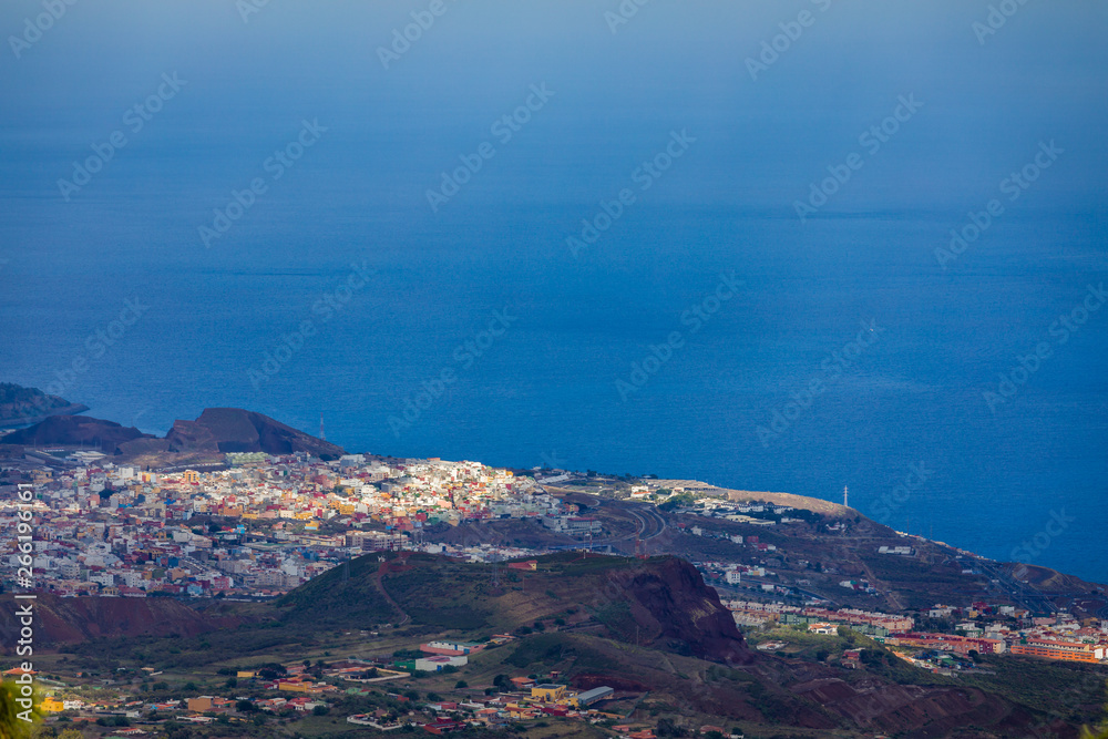 View from the mountains to Tabaiba, Tenerife