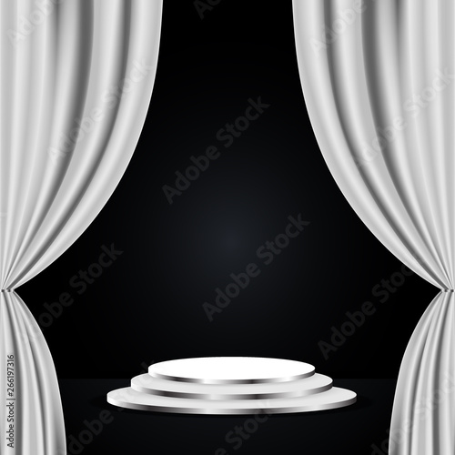 White theatre curtain