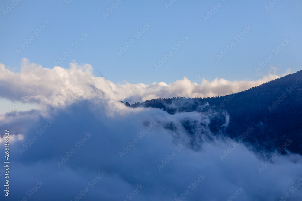 Clouds over the valleys in Teide National Park, Tenerife