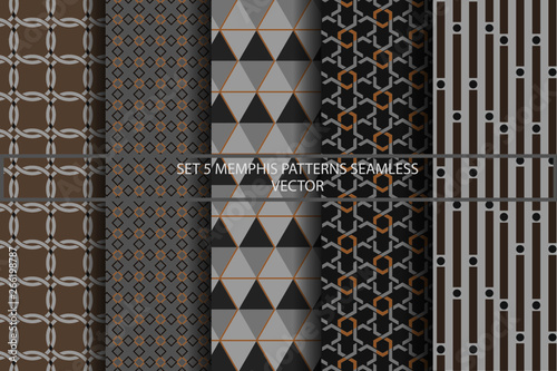 Set 5 geometric patterns vector wallpapers Interior Design Ideas Background