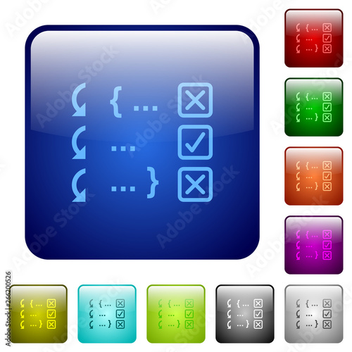 Debugging program color square buttons