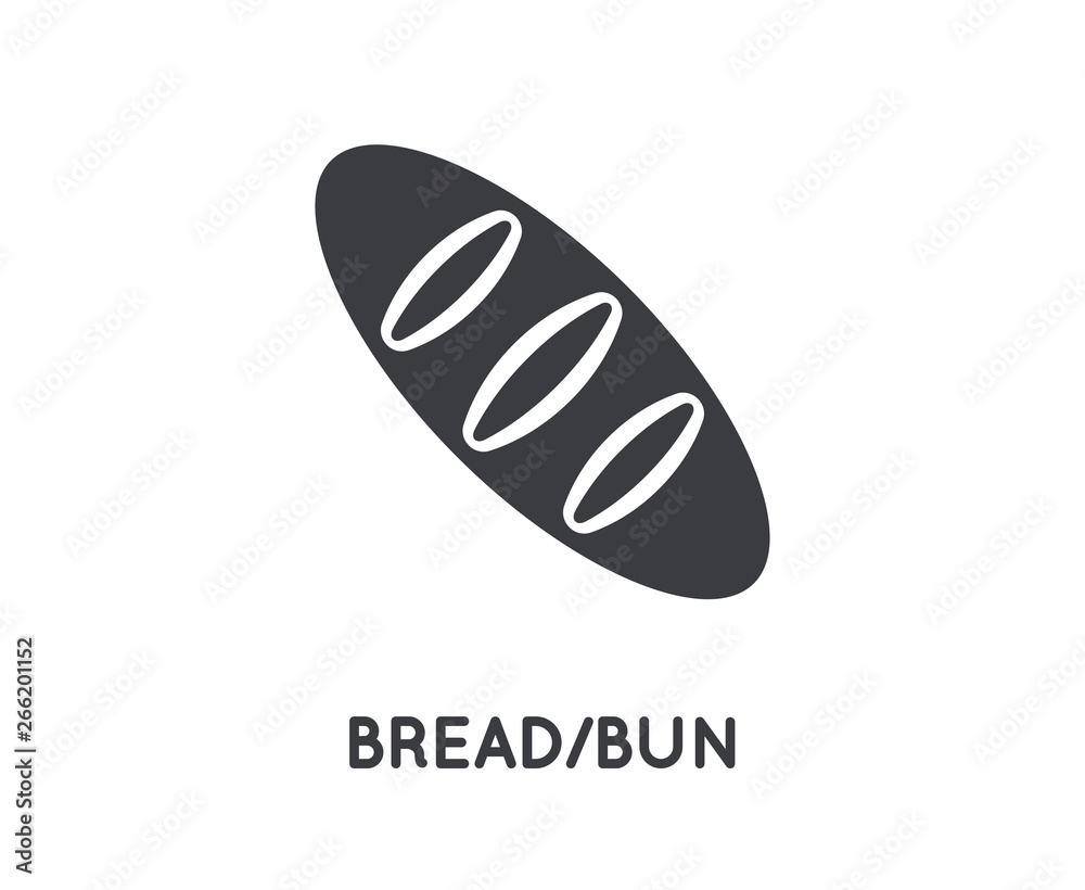 Fresh Bread Vector Glyph Element or Icon, Illustration. Fresh Bread Vector Glyph Element or Icon, Illustration.