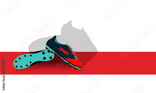 Footbal boots. Soccer boots. Active Sports. Vector illustration.