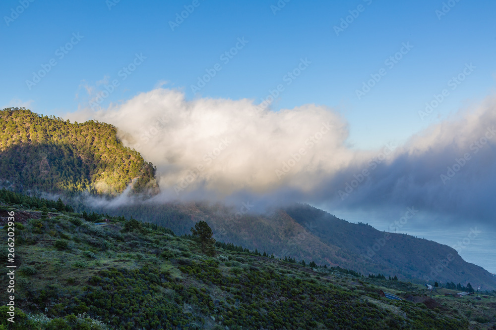 Clouds over the valleys in Teide National Park, Tenerife