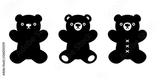Bear icon vector teddy polar bear doll logo cartoon character illustration doodle