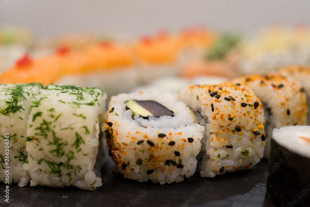 Details of a sushi plate Details of a sushi plate