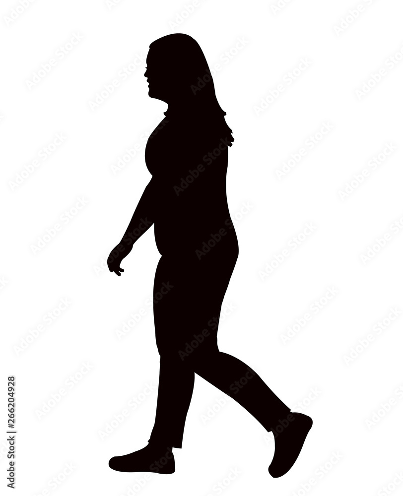 a woman walking body silhouette vector