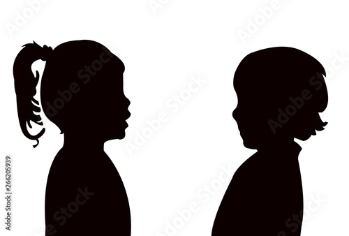 talking heads silhouette vector
