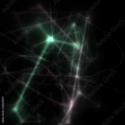 3D illustration of light grid structure. An abstract backdrop resembling an electricity storm or plasma substance. Beautiful futuristic background with pattern reminiscent of a lightning.