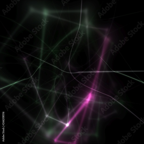 3D illustration of light grid structure. An abstract backdrop resembling an electricity storm or plasma substance. Beautiful futuristic background with pattern reminiscent of a lightning.