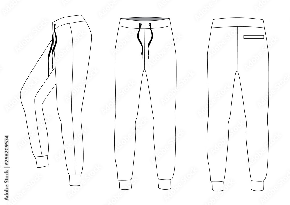 vector illustration of pants. men's sporty trousers vector vector illustration of pants. men's sporty trousers vector