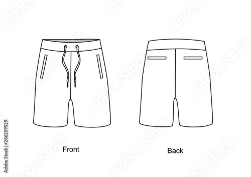 vector illustration of mens athletic shorts