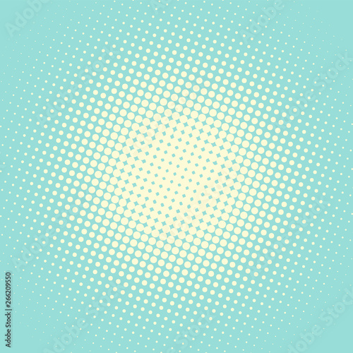 Light turquoise pop art background in retro comic style with halftone dots, vector illustration of backdrop with isolated dots