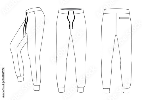 vector illustration of pants. men's sporty trousers vector