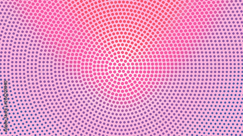 Pale pink and magenta pop art halftone background with dots design, abstract vector illustration in retro comics style