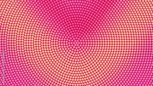 Orange with magenta pop art background in vitange comic style with halftone dots, vector illustration template for your design