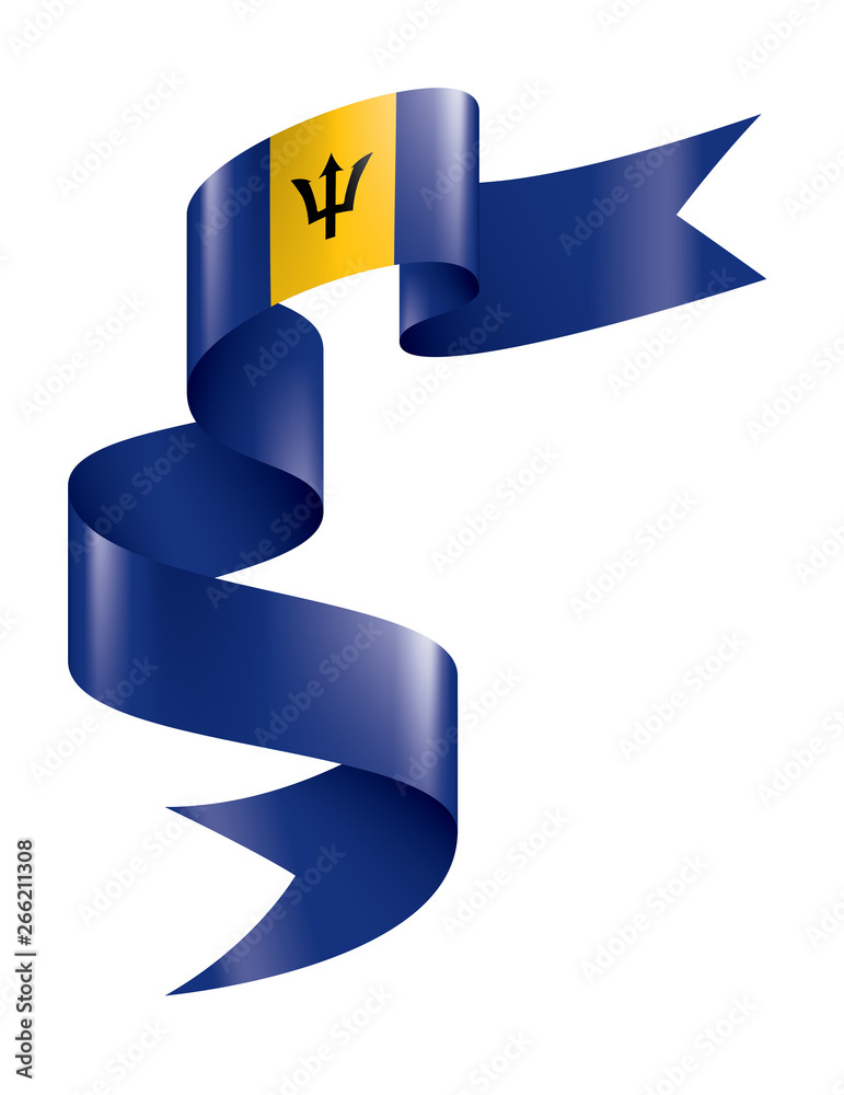 Barbados flag, vector illustration on a white background. Barbados flag, vector illustration on a white background.