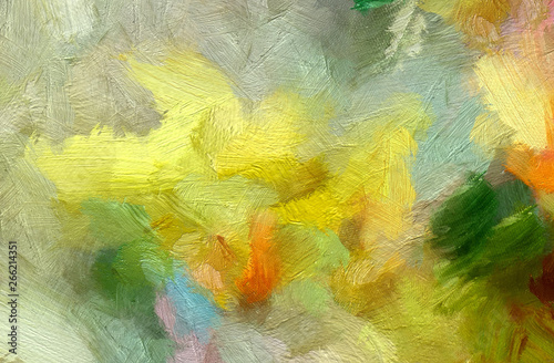 Oil painting abstraction for creating interior design wall art prints or decorate textile and fabric production. Bright beautiful background in artistic elements and details. Fashion stylish texture.